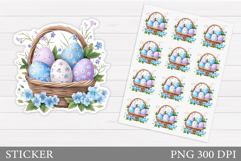 Easter Sticker Design. Easter Eggs Sticker Printable Product Image 1
