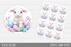 Easter Lamb Sticker Design. Easter Sticker Printable Product Image 1