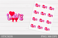 Love Sticker Design. Valentines Sticker Printable Product Image 1