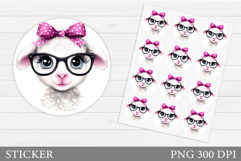 Cute Lamb Sticker Design. Funny Lamb Sticker Printable Product Image 1