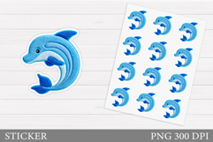 Dolphins Sticker Design. Cute Dolphin Sticker Printable Product Image 1