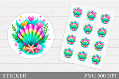 Seashell Sticker Design. Sea Sticker Printable Product Image 1