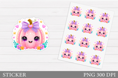 Cute Pumpkin Sticker. Funny Pumpkin Stickers Printable Product Image 1