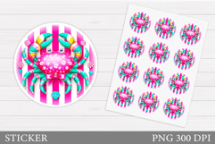 Crab Sticker Design. Crab Sticker Printable Product Image 1
