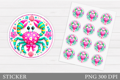 Crab Sticker Design. Crab Sticker Printable Product Image 1