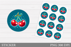 Cherry Stickers Design. Berries Sticker Printable Product Image 1