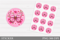Butterfly Sticker Design. Summer Sticker Printable Product Image 1