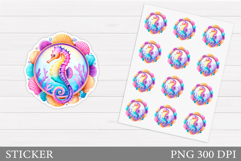 Seahorse Sticker Design. Cute Seahorse Sticker Printable Product Image 1