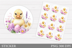 Easter Duck Sticker Design. Cute Duck Sticker Printable Product Image 1