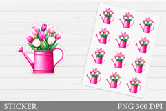 Tulips Sticker Design. Flowers Sticker Printable Product Image 1