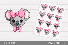 Cute Koala Sticker Design. Koala Sticker Printable Product Image 1