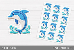 Dolphins Sticker Design. Cute Dolphin Sticker Printable Product Image 1
