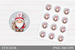 Christmas Gnome Sticker. Christmas Sticker Printable Product Image 1