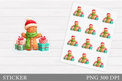 Gingerbread Sticker Design. Christmas Sticker Printable Product Image 1