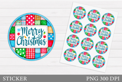 Merry Christmas Sticker. Christmas Sticker Printable Product Image 1
