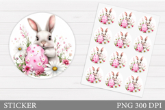 Easter Bunny Sticker Design. Cute Bunny Sticker Printable Product Image 1