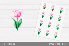 Tulips Sticker Design. Flowers Sticker Printable Product Image 1