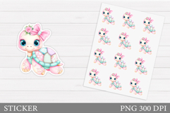 Cute Turtle Sticker Design. Turtle Sticker Printable Product Image 1