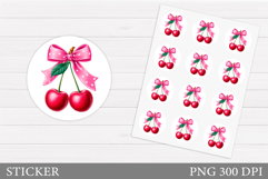 Cherry Stickers Design. Berries Sticker Printable Product Image 1