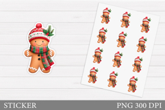 Gingerbread Sticker Design. Christmas Sticker Template Product Image 1