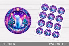 Polar Bear Sticker Design. Christmas Sticker Printable Product Image 1
