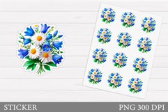 Wildflowers Sticker Design. Flowers Sticker Printable Product Image 1