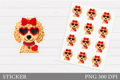 Crochet Dog Sticker Design. Valentines Sticker Printable Product Image 1