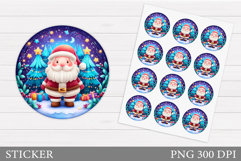 Santa Claus Sticker Design. Christmas Sticker Printable Product Image 1