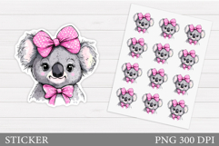 Cute Koala Sticker Design. Koala Sticker Printable Product Image 1