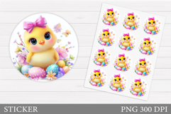 Easter Chick Sticker Design. Cute Chick Sticker Printable Product Image 1