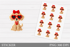 Crochet Dog Sticker Design. Valentines Sticker Printable Product Image 1