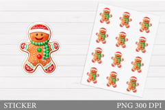 Gingerbread Sticker Design. Christmas Sticker Template Product Image 1