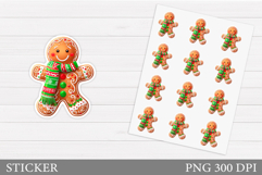 Gingerbread Sticker Design. Christmas Sticker Template Product Image 1