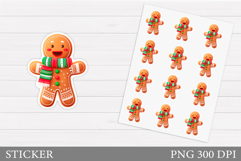 Gingerbread Sticker Design. Christmas Sticker Template Product Image 1
