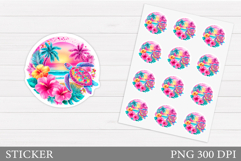 Turtle Sticker Design. Sea Turtle Sticker Printable Product Image 1