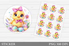 Easter Chick Sticker Design. Cute Chick Sticker Printable Product Image 1