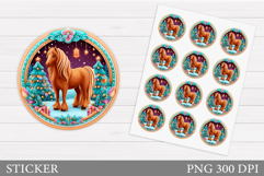 Christmas Horse Sticker. Christmas Horse Sticker Printable Product Image 1