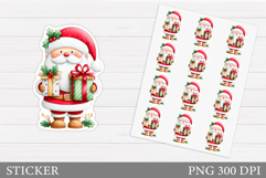 Santa Claus Sticker Design. Christmas Sticker Printable Product Image 1