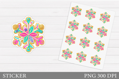 Snowflake Sticker Design. Christmas Sticker Printable Product Image 1