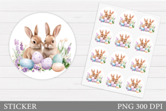 Easter Bunny Sticker Design. Cute Bunny Sticker Printable Product Image 1