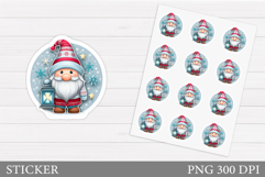 Christmas Gnome Sticker. Christmas Sticker Printable Product Image 1