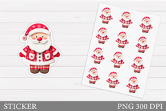 Santa Claus Sticker Design. Christmas Sticker Printable Product Image 1