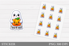 Cute Ghost Sticker Printable. Cute Halloween Sticker Design Product Image 1