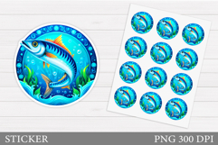 Fish Sticker Design. Sea Sticker Printable Product Image 1