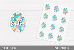 Easter Egg Sticker Printable. Easter Sticker Design Product Image 1