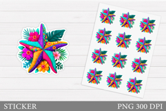 Starfish Sticker Design. Sea Sticker Printable Product Image 1