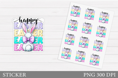 Happy Easter Sticker Design. Easter Eggs Sticker Printable Product Image 1