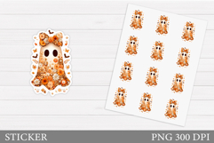 Cute Ghost Sticker Printable. Cute Halloween Sticker Design Product Image 1