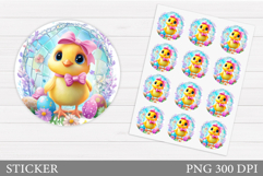 Easter Chick Sticker Design. Cute Chick Sticker Printable Product Image 1