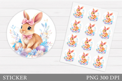 Easter Bunny Sticker Design. Cute Bunny Sticker Printable Product Image 1
